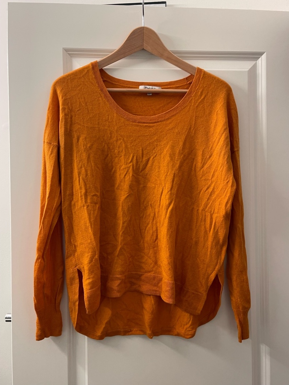 Madewell lightweight wool blend Orange Scoop Neck Sweater